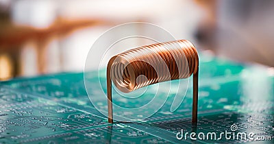 Close-up A large twisted copper wire Stock Photo