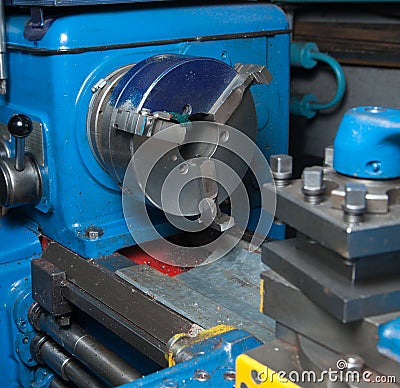 Close-up of lathe Stock Photo