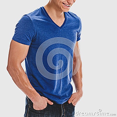 Cheerful laughing sportsman Stock Photo