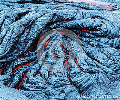 Close up of lava flow from volcano Stock Photo