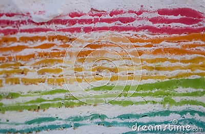 Close up layer cake rainbow Stock Photo