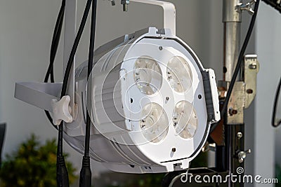 Close-up of LED spotlights used in large stage Stock Photo