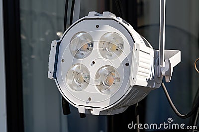 Close-up of LED spotlights used in large stage Stock Photo