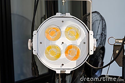 Close-up of LED spotlights used in large stage Stock Photo