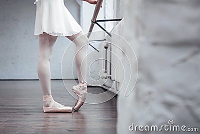 Close up of legs of a nice professional ballerina Stock Photo