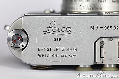 Close up of Leica M3 rangefinder camera Editorial Stock Photo