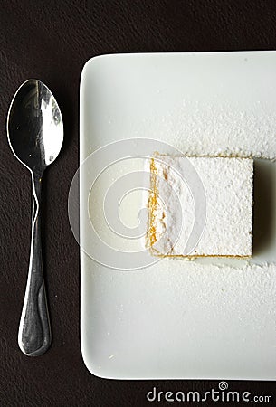 Close up lemon cheese cake Stock Photo