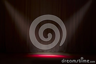 Close up of light beam at the empty stage Stock Photo