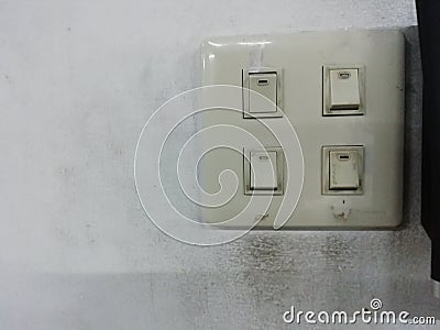 Turn on and turn off switch. Stock Photo