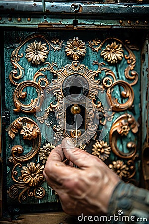 Close-up of a lockpicker at work Stock Photo