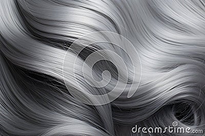 Close up of long gray colored healthy hair Stock Photo