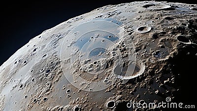 Close up of Lunar Craters Stock Photo