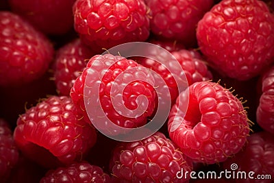 A close-up of luscious, ripe raspberries Stock Photo