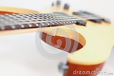 Luxury wavy shape of wooden electric guitar with rosewood neck Stock Photo