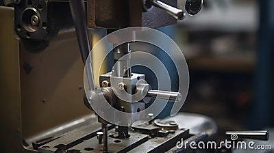 close-up of a machine or tool in use one generative AI Stock Photo