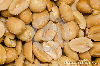 Close up macro peeled peanuts for background Stock Photo