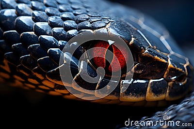 a close-up macro shot snake eyes, Generated AI Stock Photo