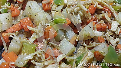 close up macro view of mixed vegetables for background use Stock Photo