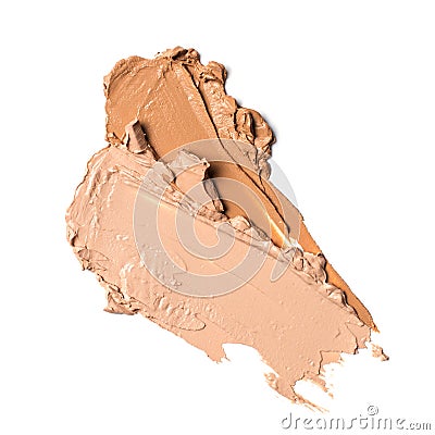 Close-up of make-up swatches. Smears of beige skincare beauty product concealer or foundation Stock Photo