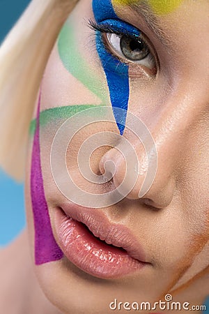 Close up of make-up woman face Stock Photo