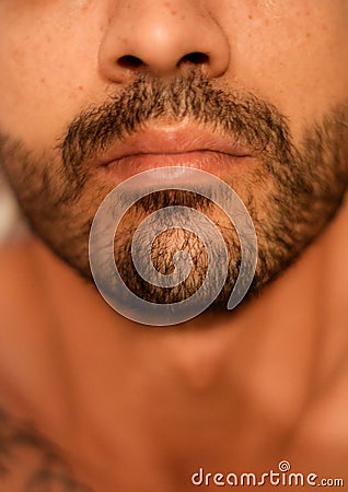 Close up man beard Stock Photo