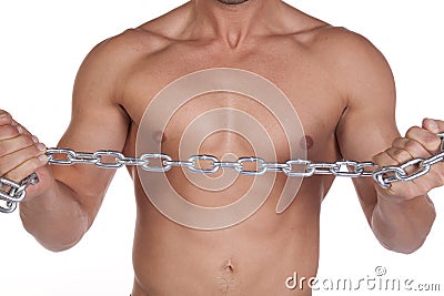 Close up of a man with chain Stock Photo