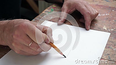 Man Drawing A Sketch In A Studio Stock Video Video Of Ring