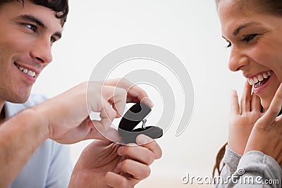 Close up of man making a proposal of marriage Stock Photo