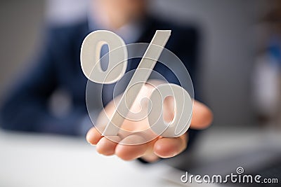 Hands Holding Percentage Symbol Stock Photo