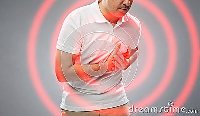 Close up of man suffering from heart ache Stock Photo