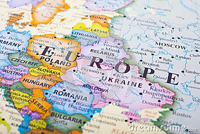 Map of Europe Stock Photo