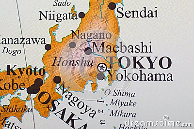 Map of Tokyo Japan Stock Photo