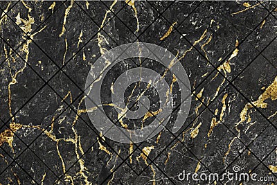 close-up marble textured tiles and mix gray gold marble textured background Stock Photo