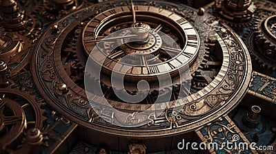 close up of mechanical watch parts .steampunk Stock Photo