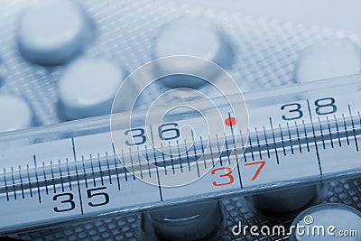 Close up of the medical thermometer Stock Photo