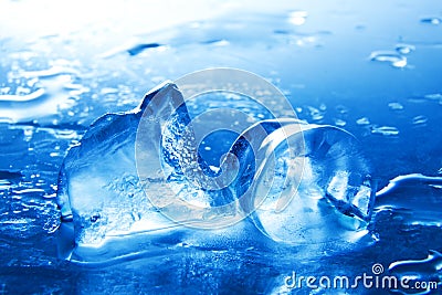 Close-up of melting ice cubes. Cool refreshment Stock Photo