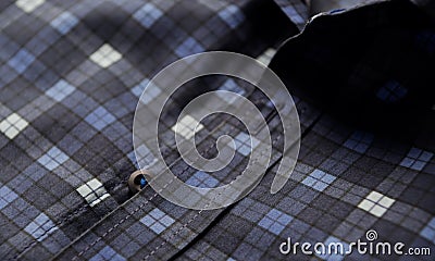 Close up of Men`s checkered shirt. Stock Photo