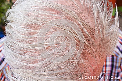 Close up Men `s head going to gray hair Stock Photo