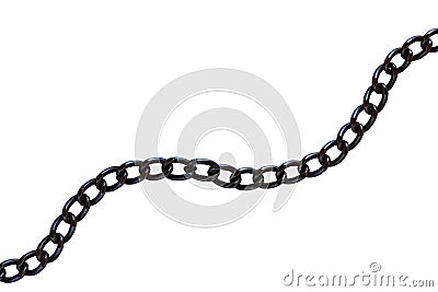 Close up of metal chain. Isolated on a white ba. ckground Stock Photo