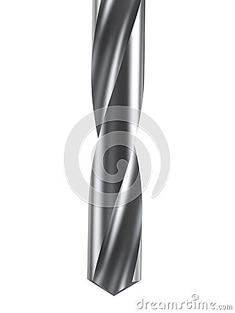 Close-up of metal drill bit pointing down. Stock Photo