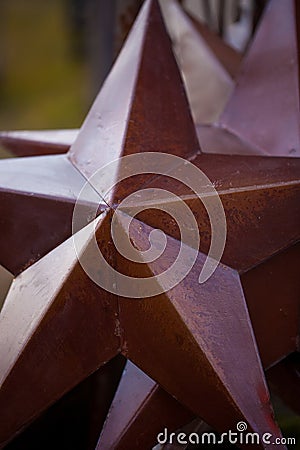 Close up of metal texas lone star/rusty metal star Stock Photo