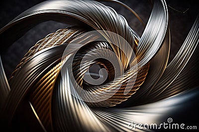 Close up of metallic fibre. Abstract background concept. Stock Photo