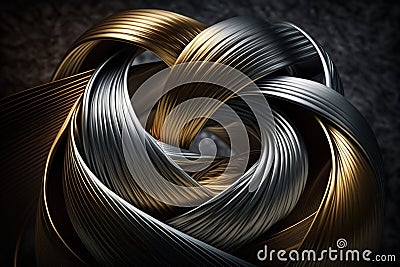 Close up of metallic fibre. Abstract background concept. Stock Photo