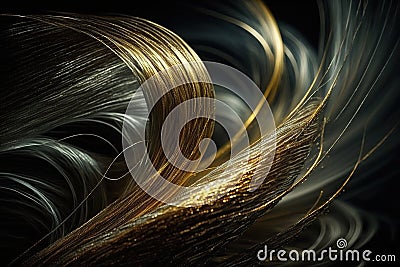 Close up of metallic fibre. Abstract background concept. Stock Photo