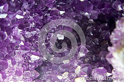 Close up methyst Violet Crystal Cave stone Stock Photo