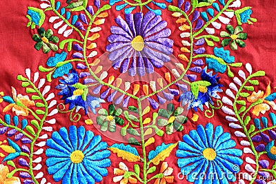 Close up of Mexican Embroidery design Stock Photo