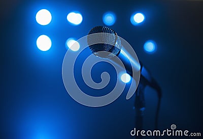 Close-Up Microphone Shot Stock Photo