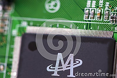 Close-up of a microprocessor Editorial Stock Photo