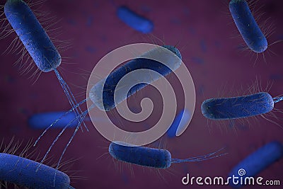 Close up of microscopic bacteria , 3d illustration Cartoon Illustration