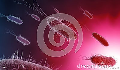 Close up of microscopic bacteria Cartoon Illustration